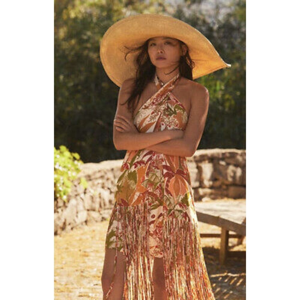 Farm Rio Leopard Forest Sand Mini Dress Size S